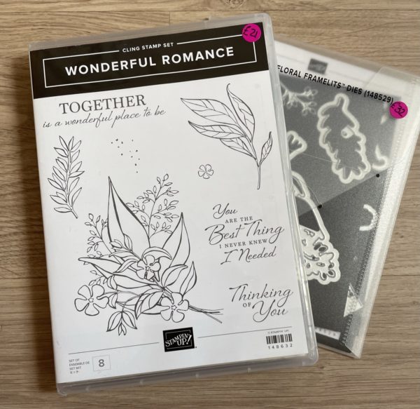 Wonderful Romamce stamp set and matching Wonderful Floral Framelits