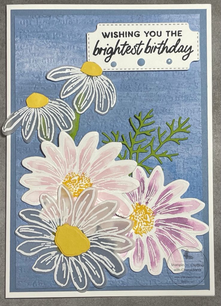 Photograph of finished Birthday card using vellum