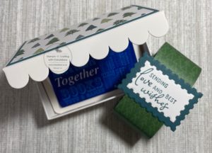 Photograph of my finished simple Gift Card Box with belly band removed and gift card inside.