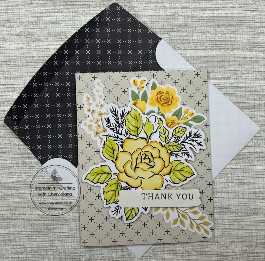 Photograph of finished Simple Thank You Card,