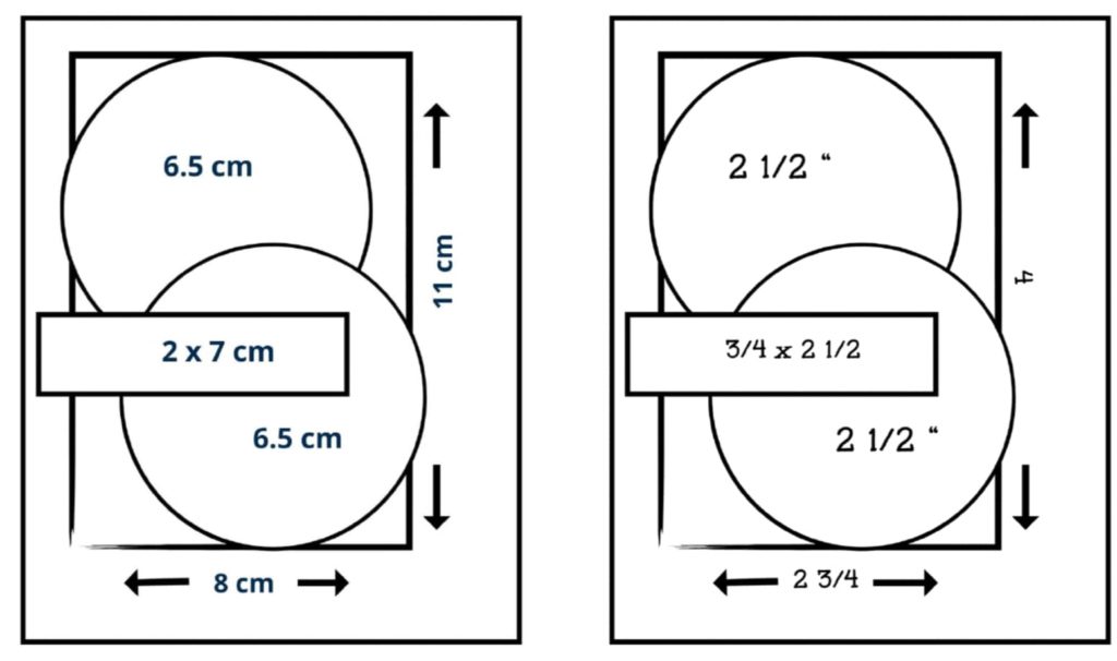 Photograph of Card Sketch both in metric and imperial measurements.