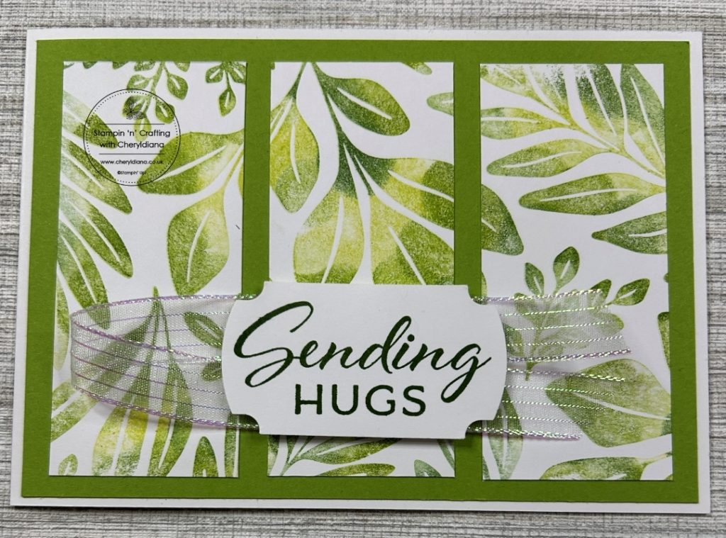 Photograph of finished card 2 - using the technique of colouring stamps to make simple greetings cards