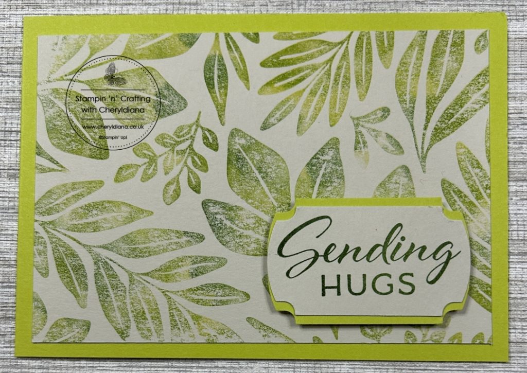 Photograph of finished card 3 - using the technique of colouring stamps to make simple greetings cards