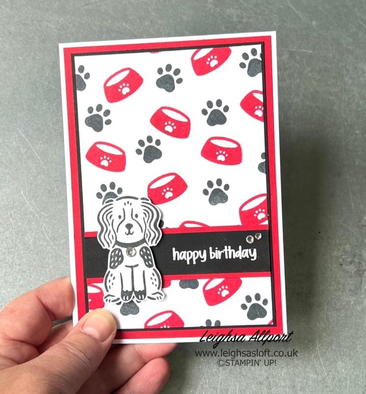 Photograph of Leighsha's pretty birthday card using simple stamping