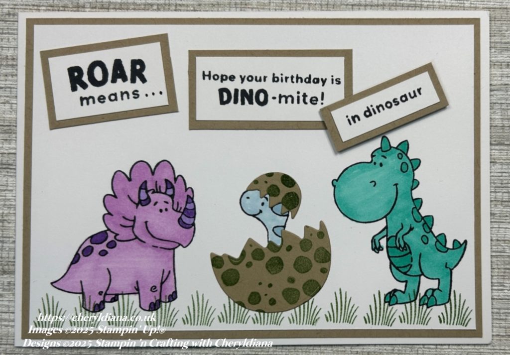 Photograph of finishes Children's Cute Dinosaur Greeting Card.