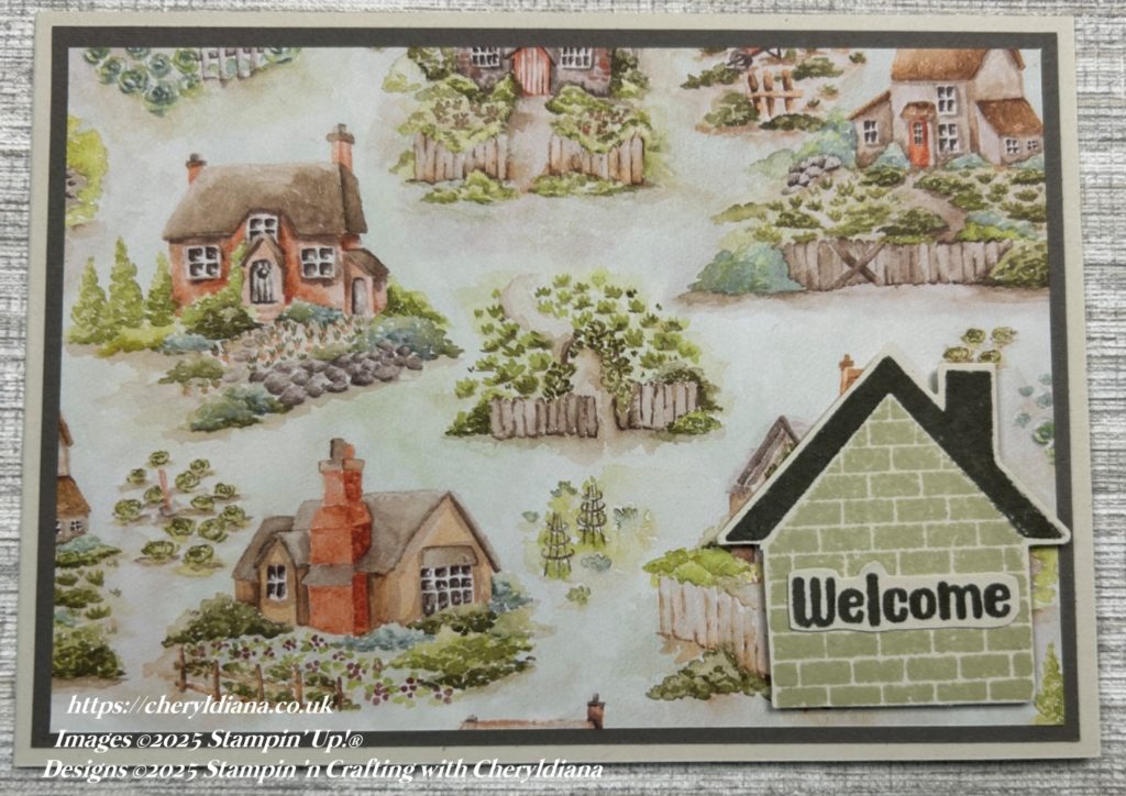 Photograph of finished Welcome to You New Home card.