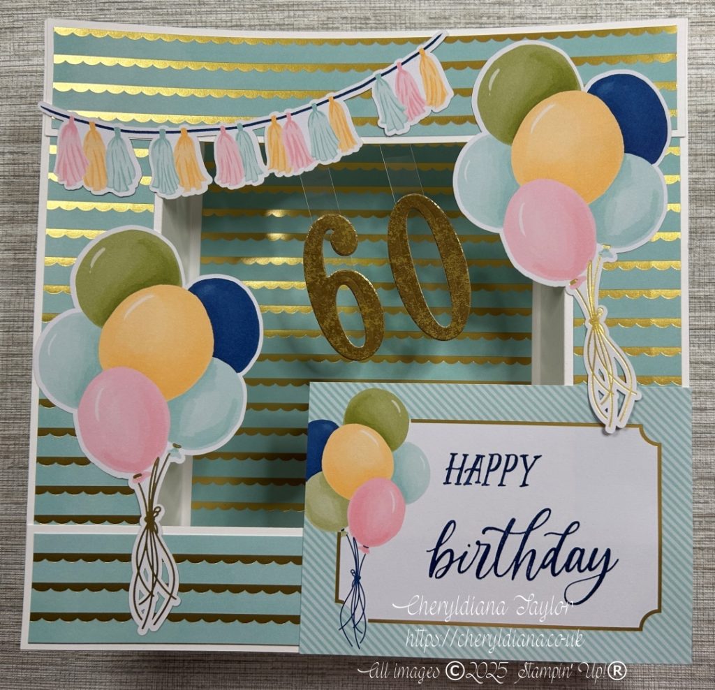 Photograph of finished Theatre Fancy Fold Birthday Card