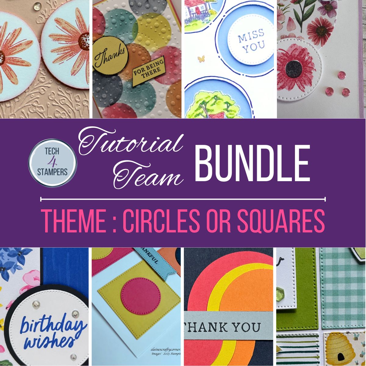 06.25-Tutorial-Team-Bundle-Circles or Squares Sneak Peeks of June's Tutorial Cards