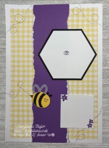 Photograph of finished scrapbook/memory keeping layout page using a sketch.