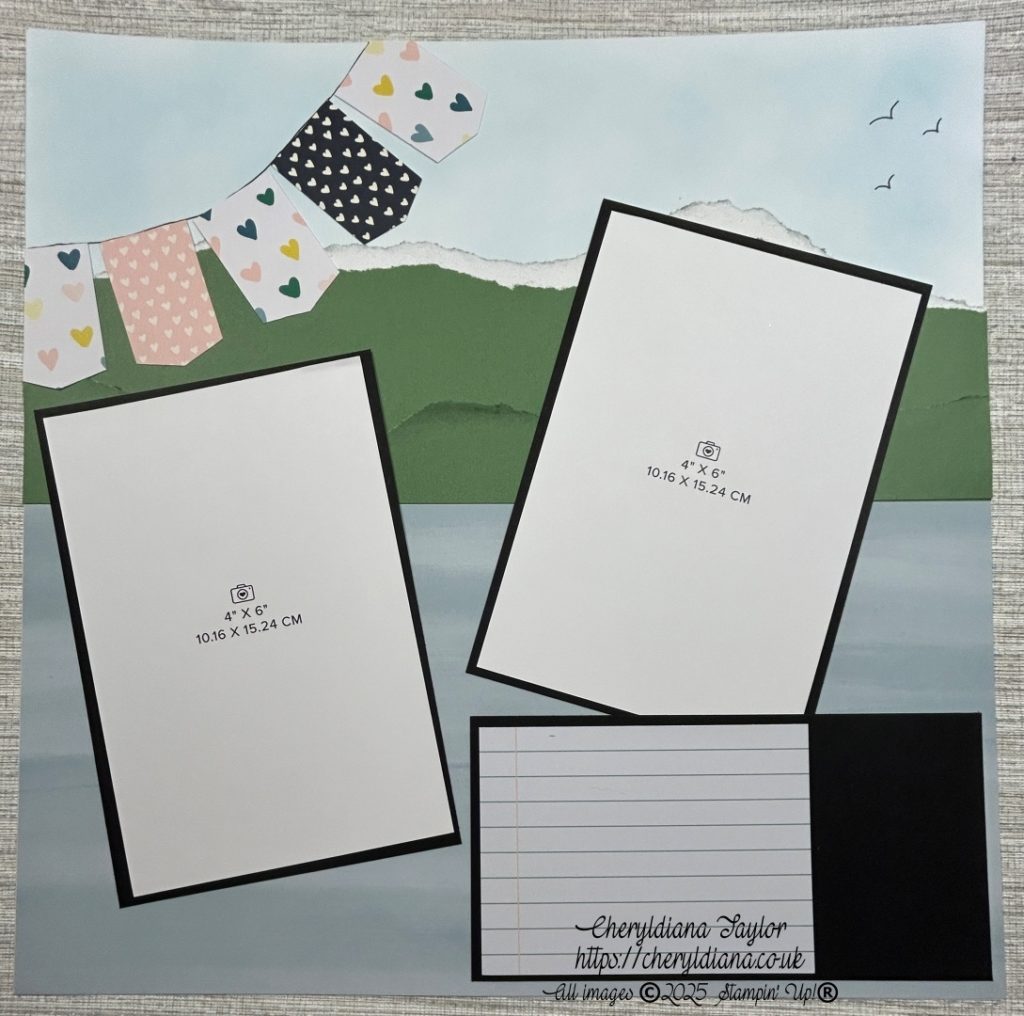 Photograph of my Finished Layout for page 1 of my 2 page Travel Scrapbook Layout