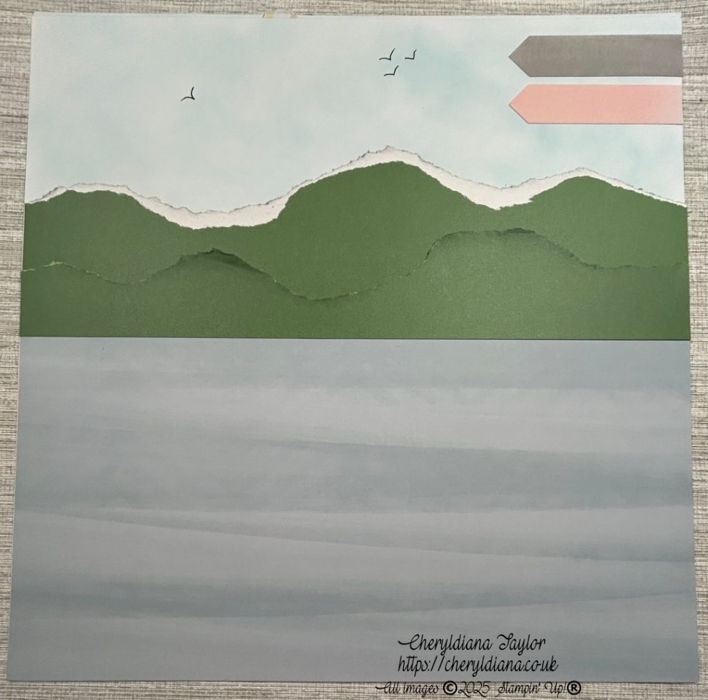 Photograph of my Basic Layout for page 2 of my 2 page Travel Scrapbook Layout