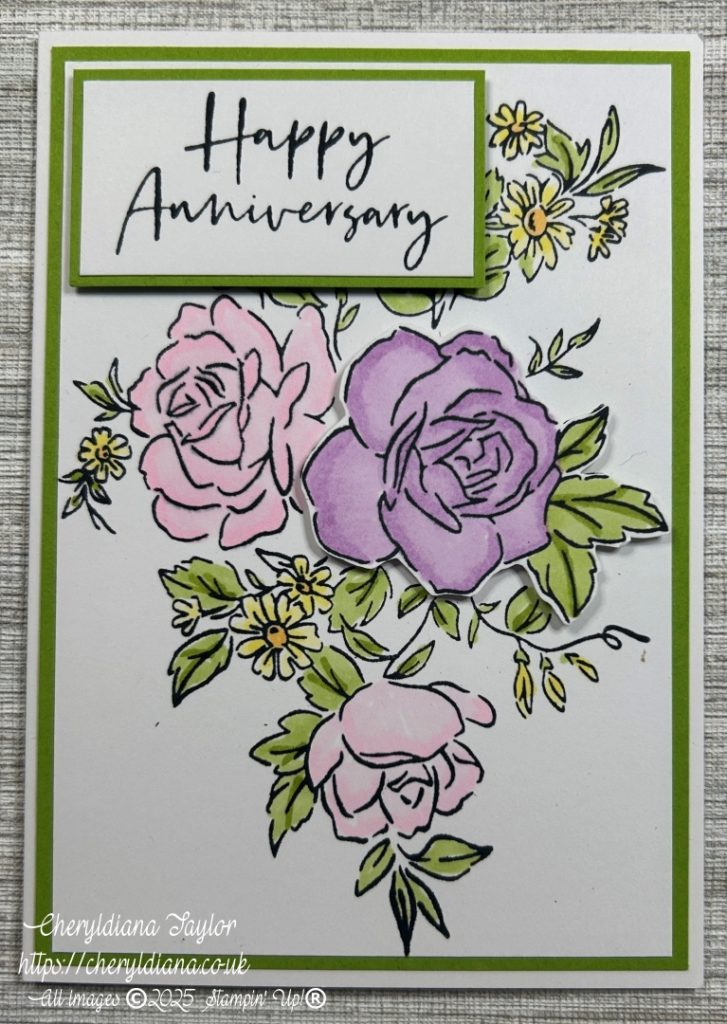 Photograph showing one of the two Floral Anniversary Cards