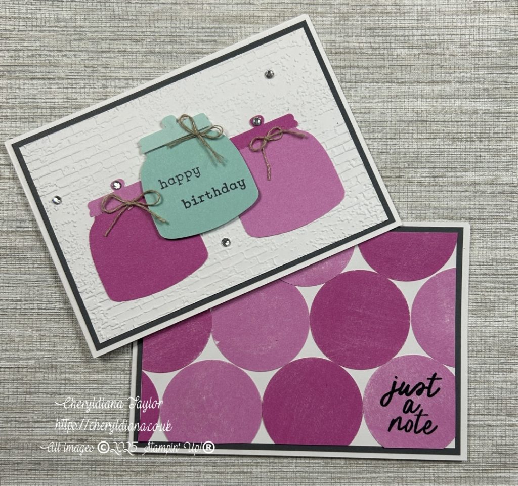 Photograph showing the 2 greeting cards I made using punches.