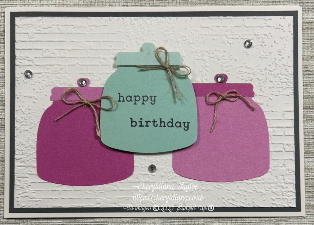 Photograph showing 1 of the 2 greeting cards I made using punches.