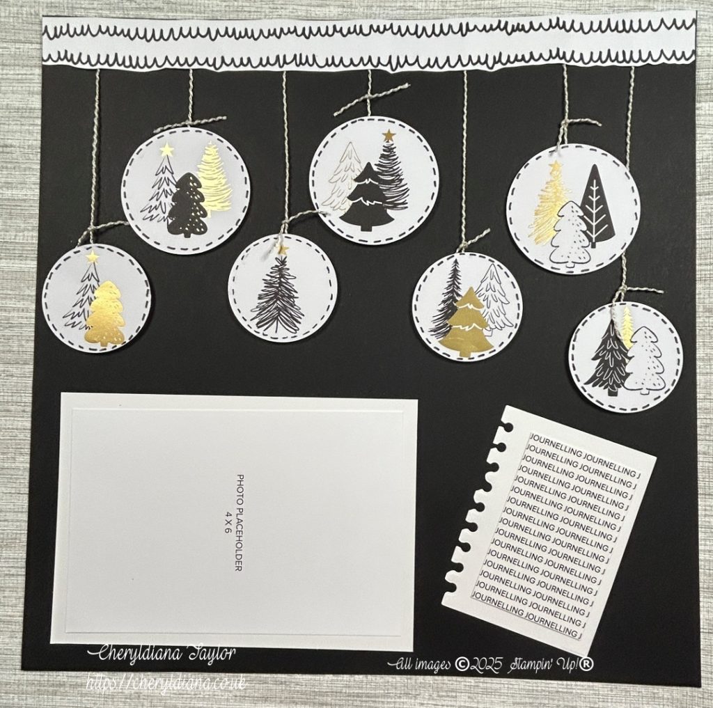 Photograph of finished Festive Memories Scrapbook Layout.