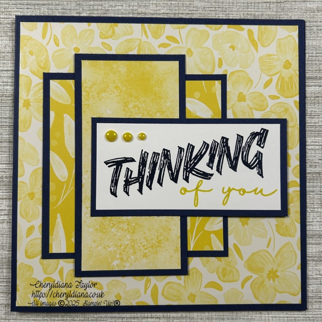 Photograph of my simple Thinking of You card.