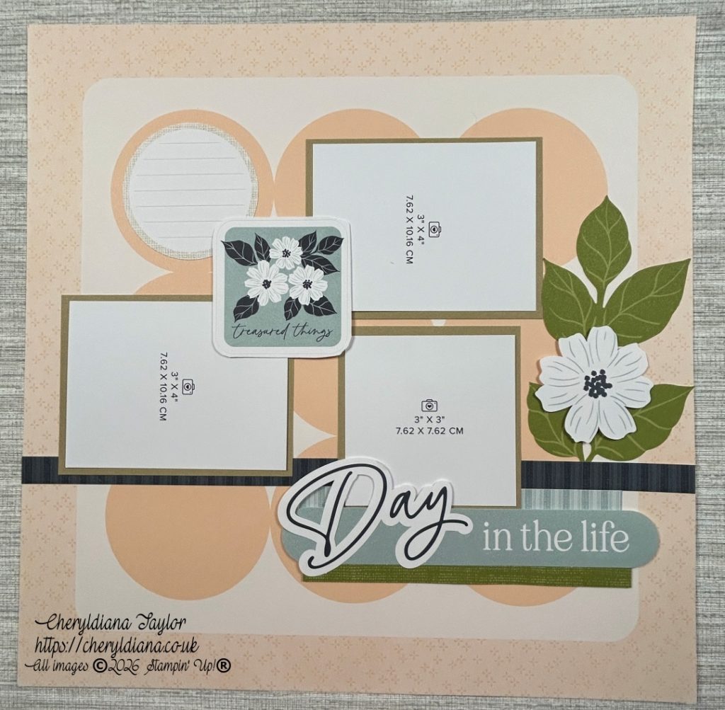 Photograph of finished Currently Loving Scrapbook Layouts