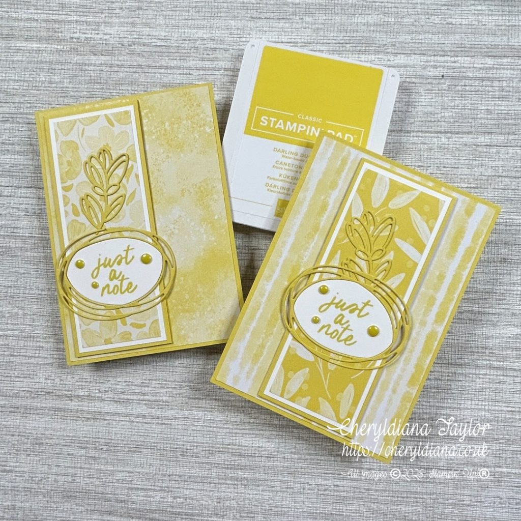 Photograph of both of my finished Monochromatic Floral Cards.