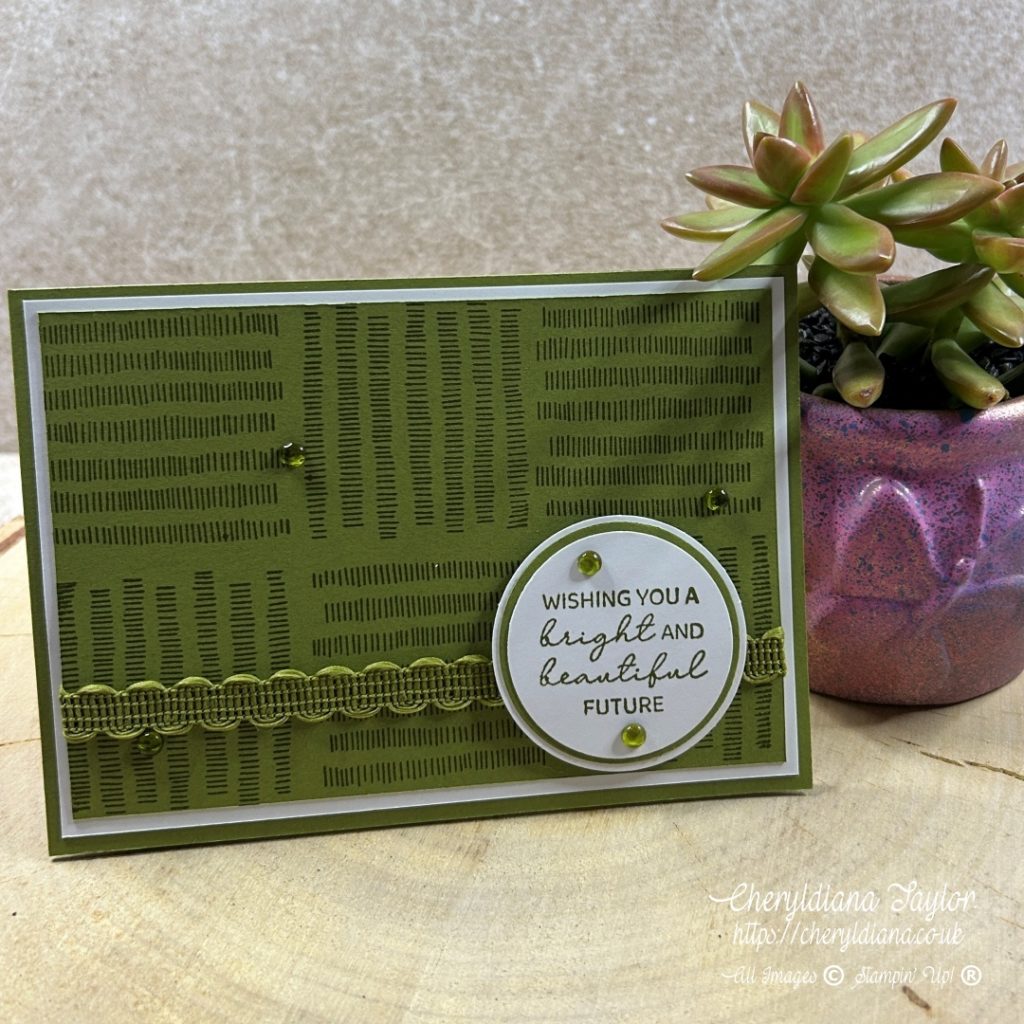 Photograph of the front of my Simple Quick & Easy Masculine Card.