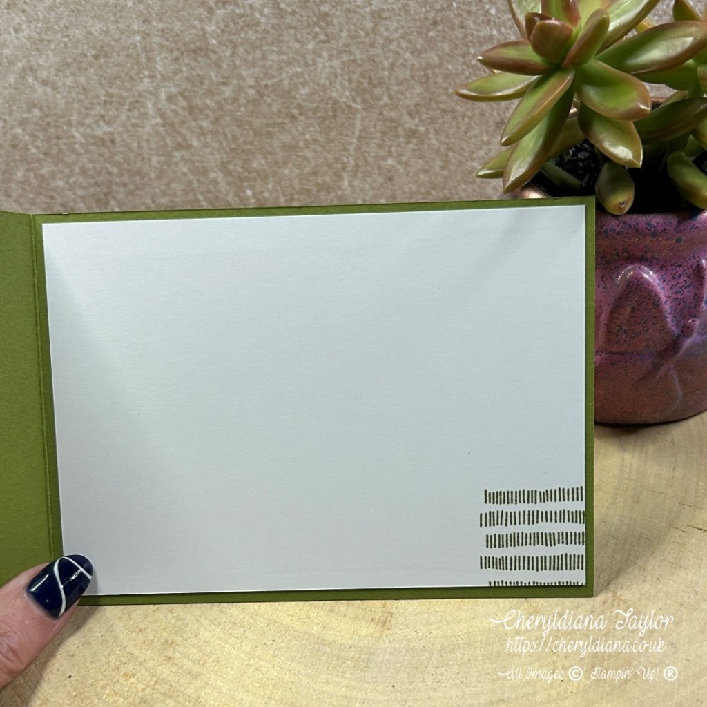 Photograph of the inside of my Simple Quick & Easy Masculine Card.