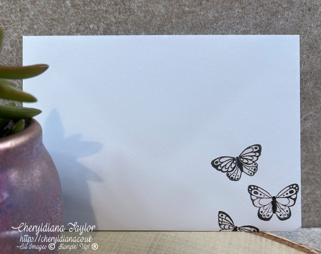 Photograph of  envelope for my Stylish Monochromatic card.