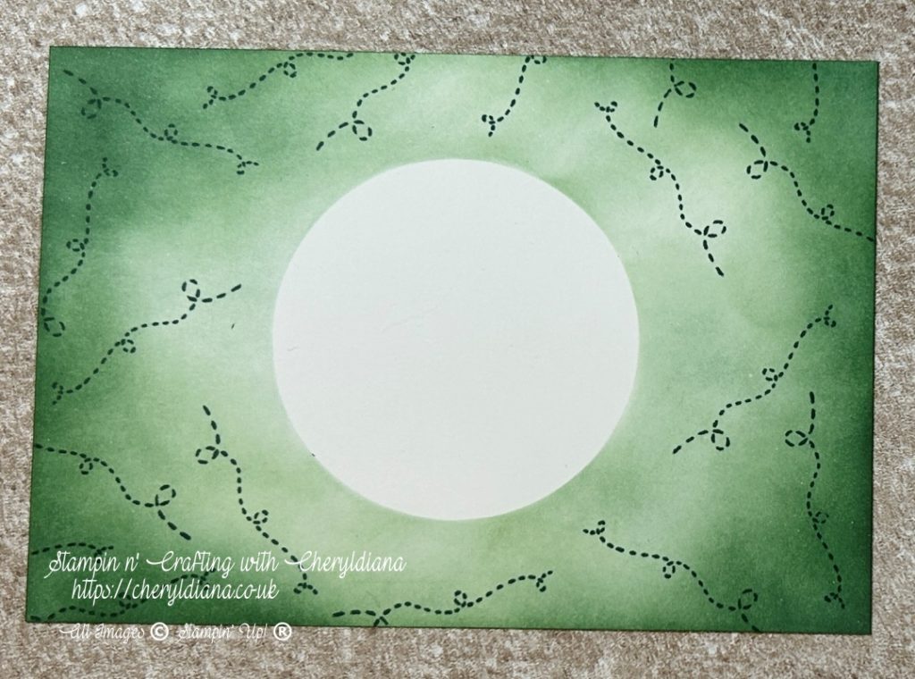 Photograph of the blending on my card using a card sketch.