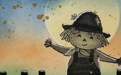 Adorable Cute Scarecrow Card