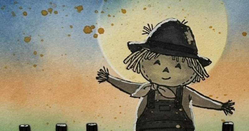 Adorable Cute Scarecrow Card